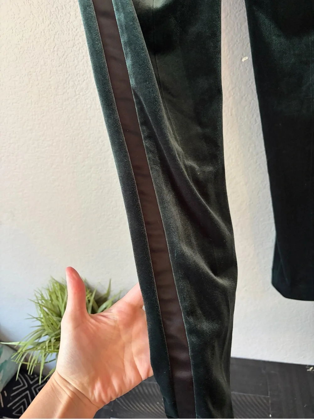 ASOS Dark Green Velvet Trousers Size 28